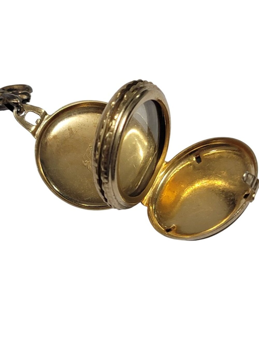 Coro Fleur-De-Lis Goldtone Enamel Locket Pendant With Floral Design - Picture 6 of 8